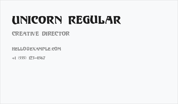 Unicorn Regular Business Card