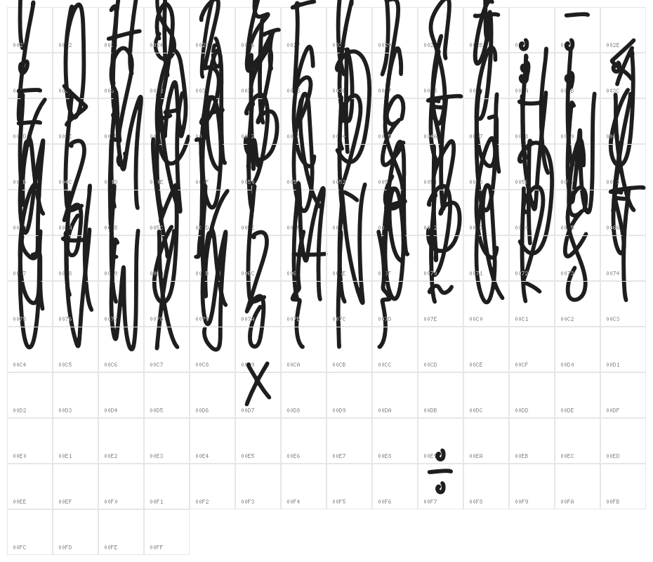 Unicorn Tall Character Map