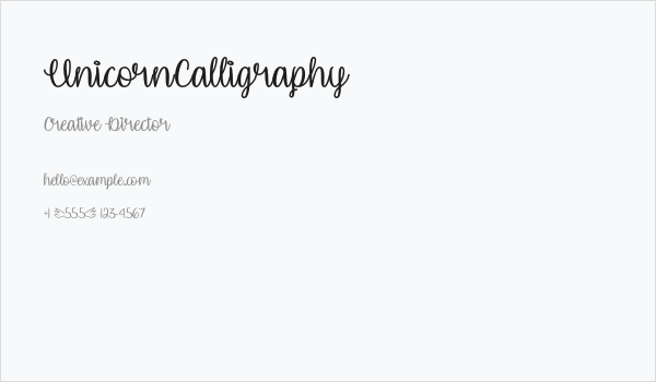 UnicornCalligraphy Business Card