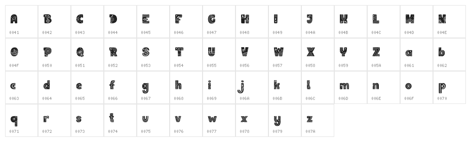 Unicosmo Free Regular Character Map