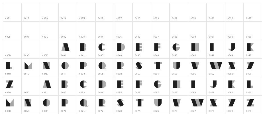 Unicum Character Map