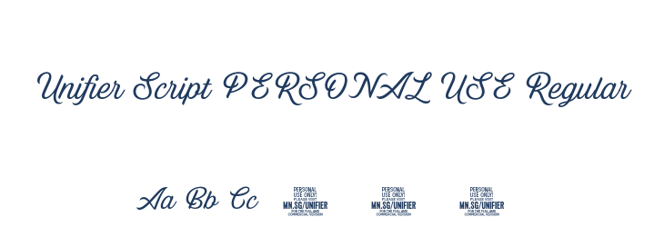 Unifier Script PERSONAL USE Regular Font Preview