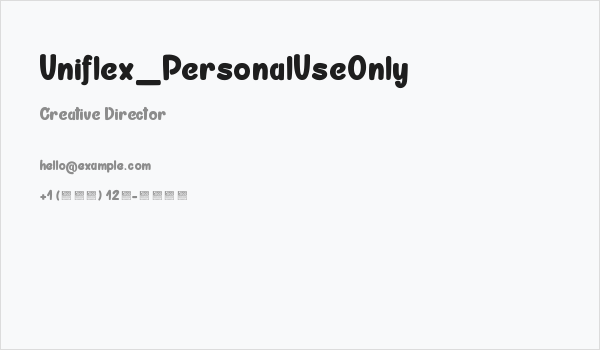 Uniflex_PersonalUseOnly Business Card