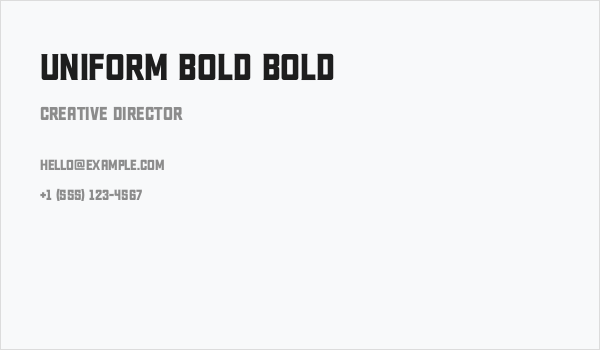 Uniform Bold Bold Business Card