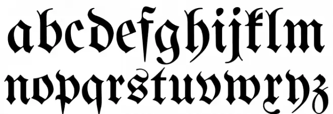 UnifrakturMaguntia फ़ॉन्ट लोअरकेस