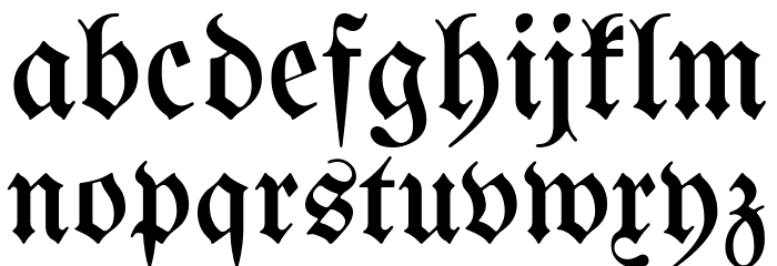 UnifrakturMaguntia20 Font LOWERCASE