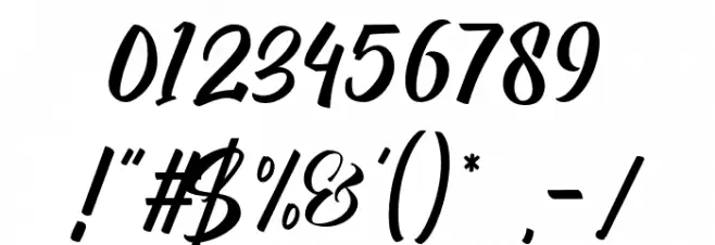 Unimate Script Font OTHER CHARS