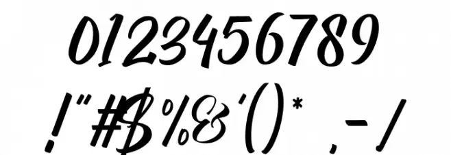 Unimate Script Font OTHER CHARS