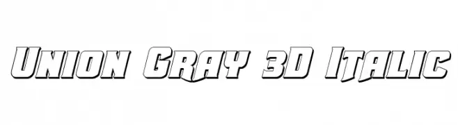Union Gray 3D Italic  Frei Schriftart Herunterladen