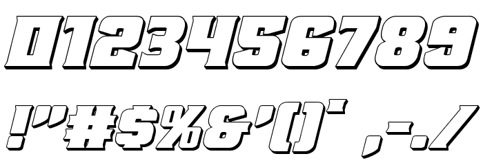 Union Gray 3D Italic Font OTHER CHARS