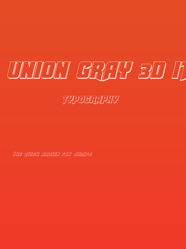 Union Gray 3D Italic Poster