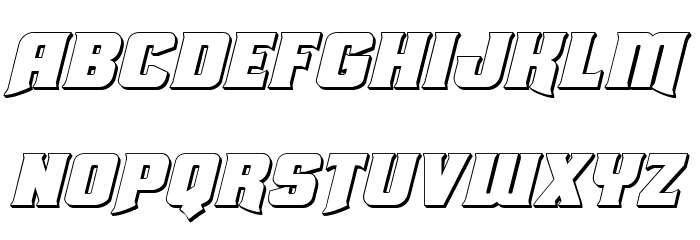 Union Gray 3D Italic Font LOWERCASE
