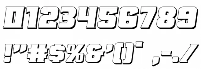 Union Gray 3D Semi-Italic Font OTHER CHARS