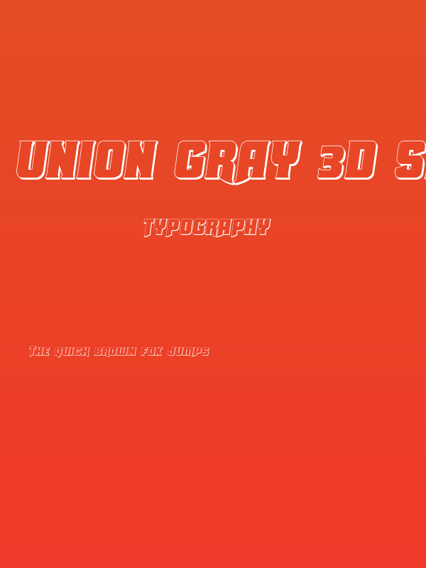 Union Gray 3D Semi-Italic Poster