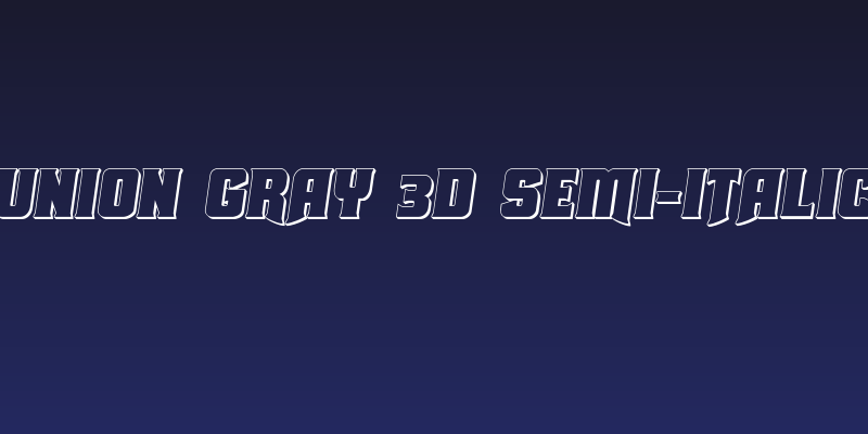 Union Gray 3D Semi-Italic Social Header