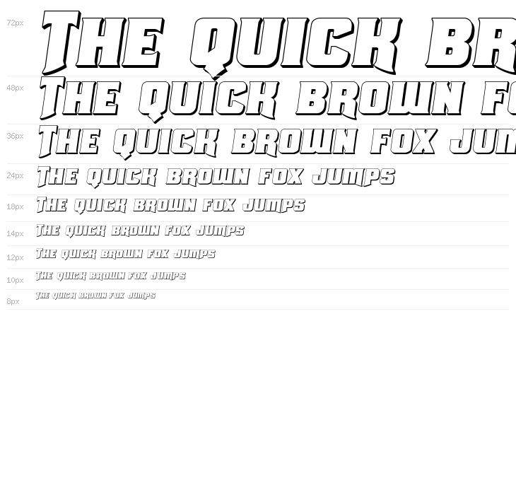 Union Gray 3D Semi-Italic Waterfall