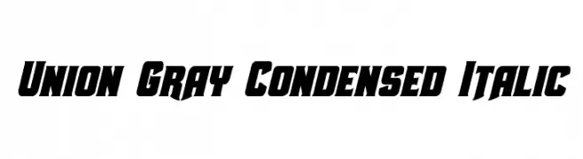 Union Gray Condensed Italic  Descarca Fonturi Gratis