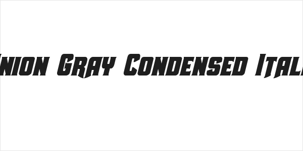 Union Gray Condensed Italic Logo