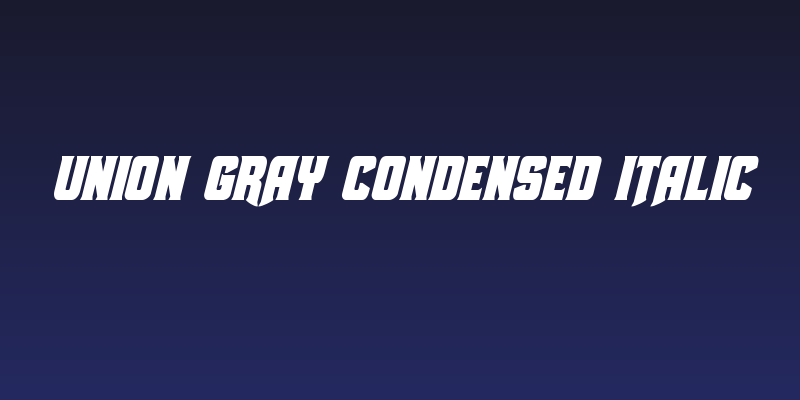Union Gray Condensed Italic Social Header