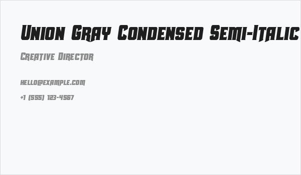 Union Gray Condensed Semi-Italic Business Card