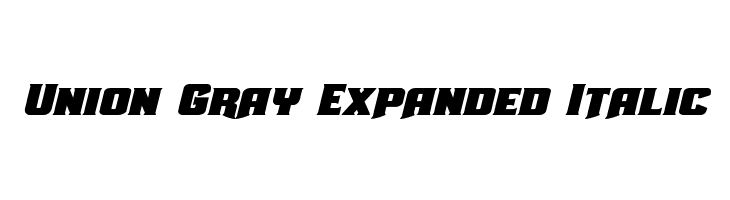 Union Gray Expanded Italic  font caratteri gratis