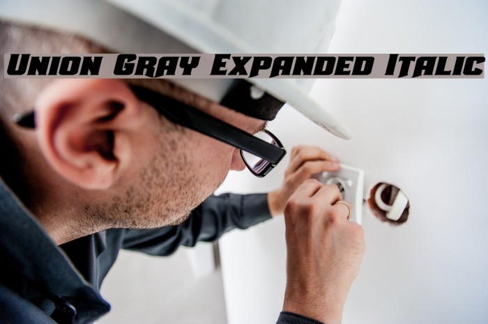 Union Gray Expanded Italic Font examples