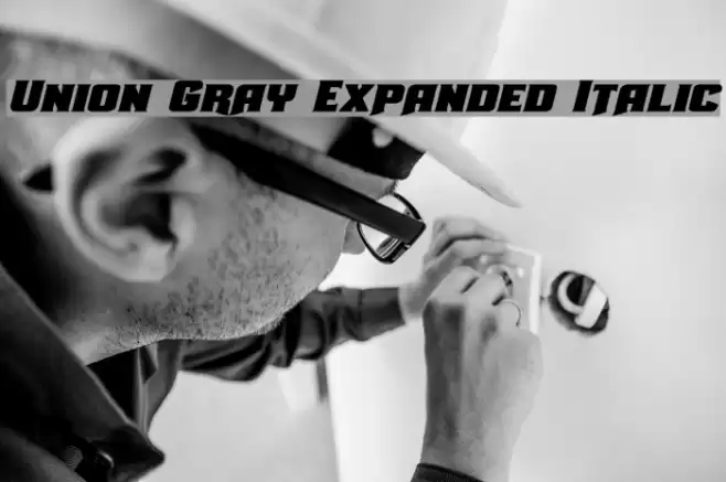 Union Gray Expanded Italic Font examples