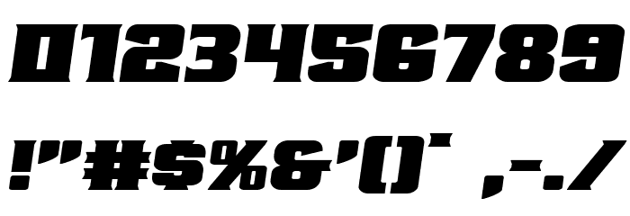 Union Gray Expanded Semi-Italic Font OTHER CHARS
