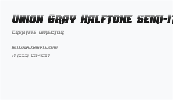 Union Gray Halftone Semi-Italic Business Card
