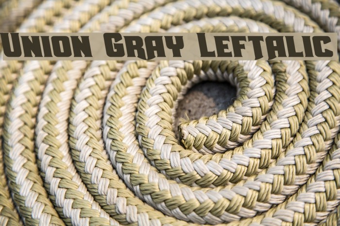 Union Gray Leftalic Font examples