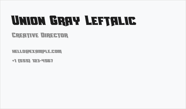 Union Gray Leftalic Business Card