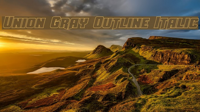 Union Gray Outline Italic Example 2