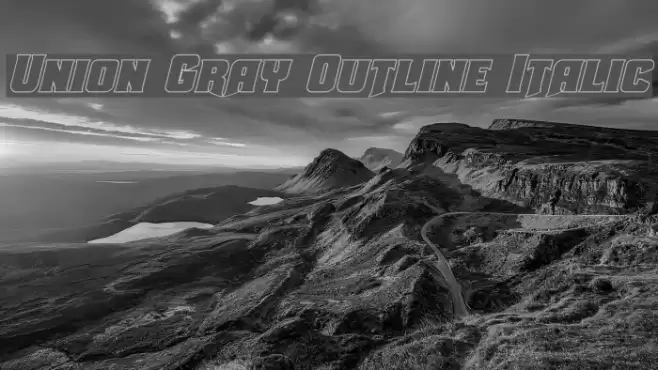 Union Gray Outline Italic  examples