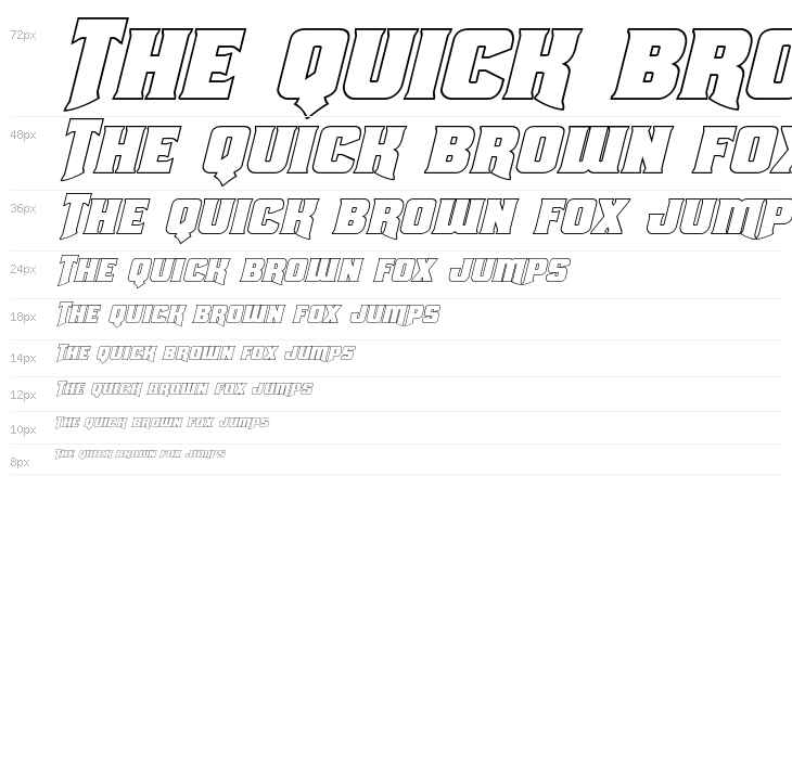 Union Gray Outline Italic Waterfall