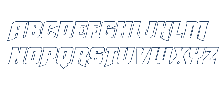 Union Gray Outline Italic Lowercase
