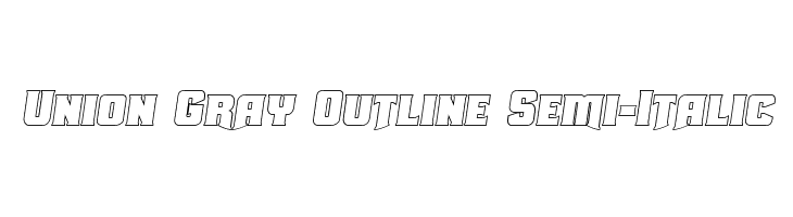 Union Gray Outline Semi-Italic  font caratteri gratis