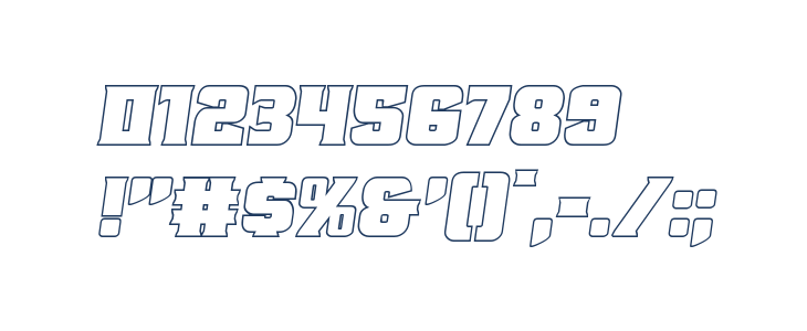 Union Gray Outline Semi-Italic Other Characters