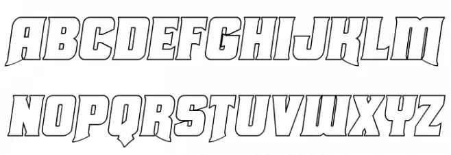 Union Gray Outline Semi-Italic フォント 大文字