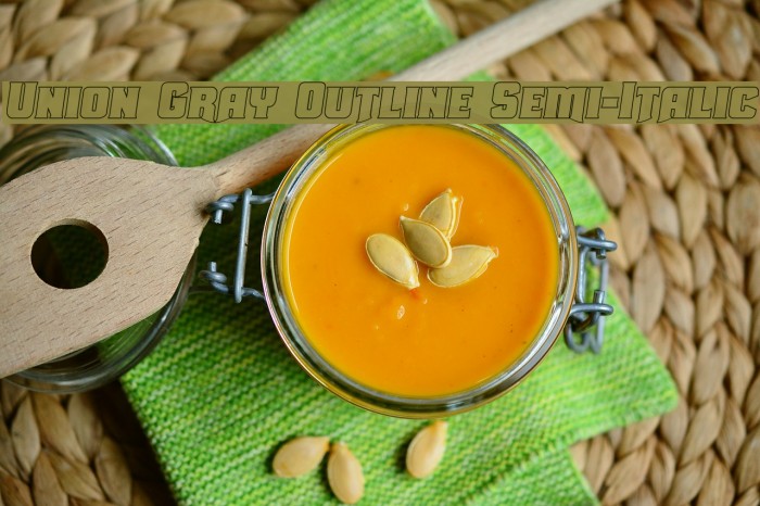 Union Gray Outline Semi-Italic Example 2