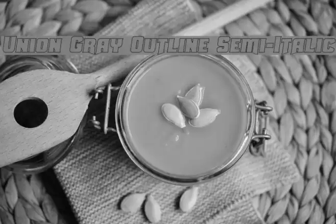 Union Gray Outline Semi-Italic Font examples