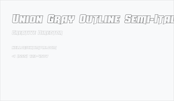 Union Gray Outline Semi-Italic Business Card