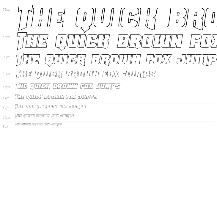 Union Gray Outline Semi-Italic Waterfall