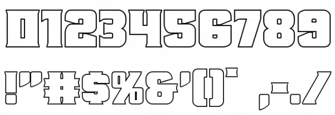 Union Gray Outline Font OTHER CHARS