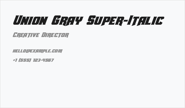 Union Gray Super-Italic Business Card