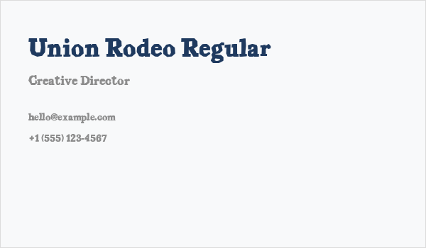 Union Rodeo Regular Business Card