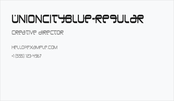 UnionCityBlue-Regular Business Card