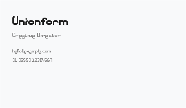 Unionform Business Card