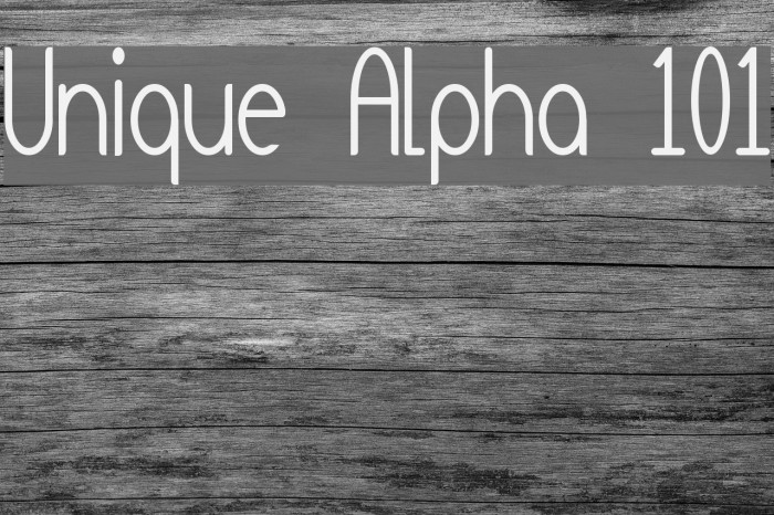 Unique Alpha 101 Font examples