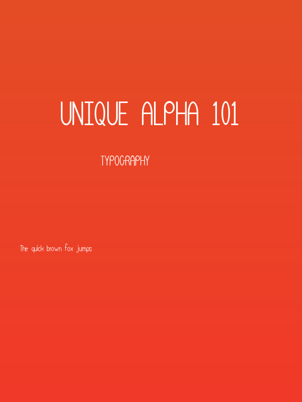 Unique Alpha 101 Poster