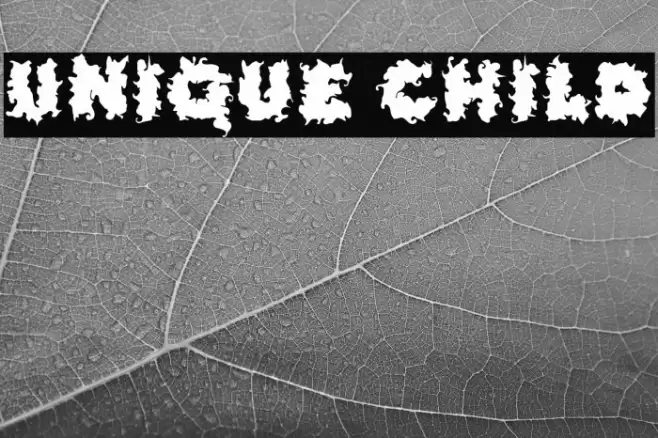 Unique Child फ़ॉन्ट examples